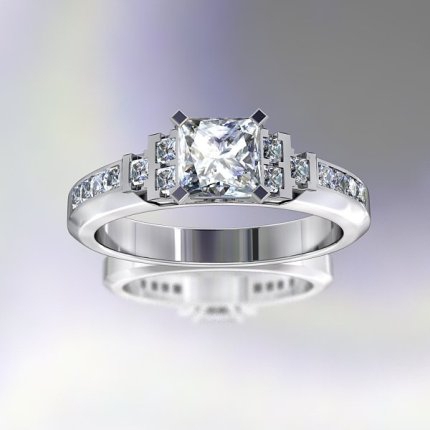 Horlor Commission Princess Diamond Ring in 18kt White Gold AU